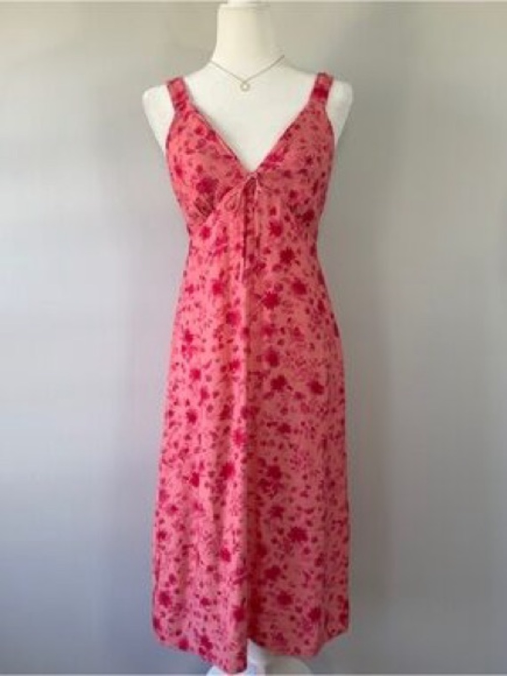 Monteau Pink Floral Sleeveless Dress – Size Small | Soft‑Girl Chic | Picnic - Picture 2 of 8